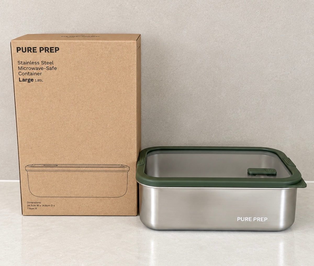 Large Stainless Steel Microwave-safe Container