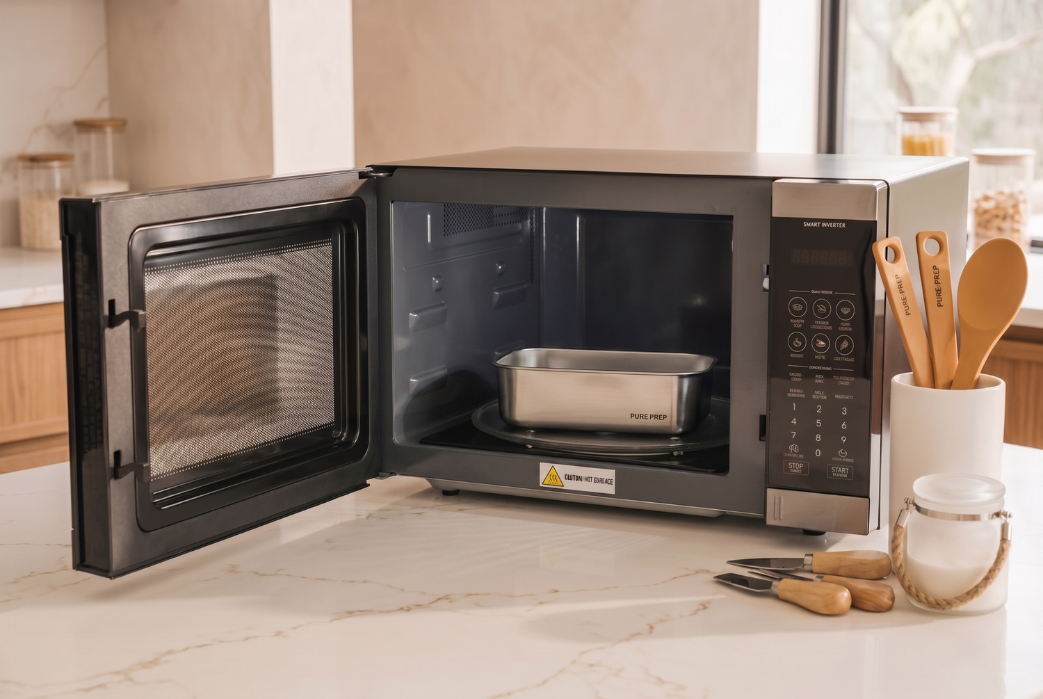 Large Stainless Steel Microwave-safe Container